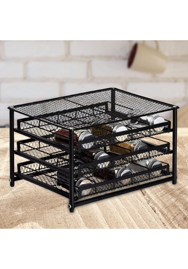 Suntek Mutfak Baharat Rafı 3 Katlı Tezgah Üstü Düzenleyici Siyah