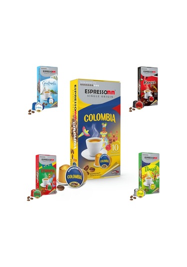 Espressomm® Single Origin Karışık Alüminyum Kapsül Kahve 10 Adet
