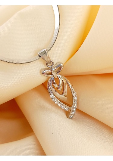 925 Ayar Gümüş Baykuş Tasarım Şık Kadın Kolye Doğum Günü Hediye Gümüş - Rodyum