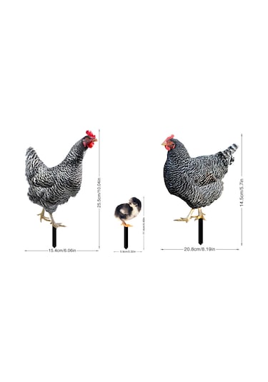 Suntek 3 Tavuk Heykeli Avlu Çim Yard Dekorasyon Için
