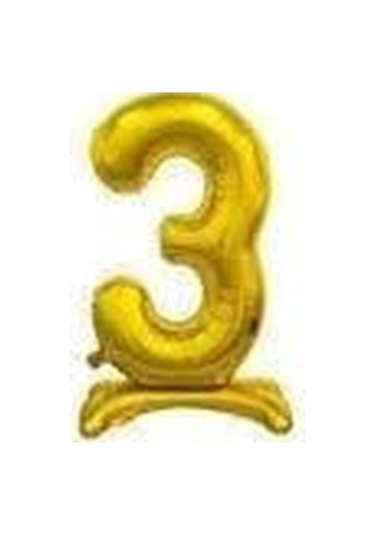 Folyo Rakam 3 Ayaklı 32 İnç 81 Cm Masa Üstü Doğum Günü Yaş Balonu Karışık Renkli