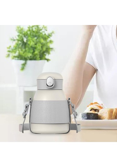 Suntek Spor Yetişkin Çocuklar Için Saman 480ml Ile Vakum Beyaz Beyaz