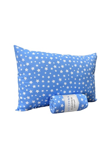 Ranforce Battal Boy Lastikli Çarşaf Ve Yastık Kılıfı Mavi