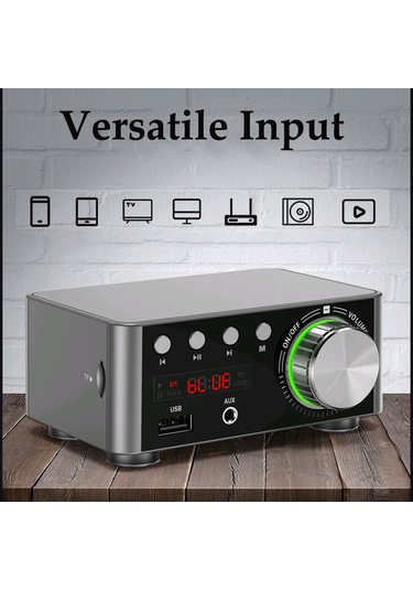 Aubyhe Hi-fi Kalitesinde Bluetooth 5.0 Dijital Amplifikatör, 50w+50w Çıkış Gücü, Mp3 Çalıcı Güç Kaynağı Hariç