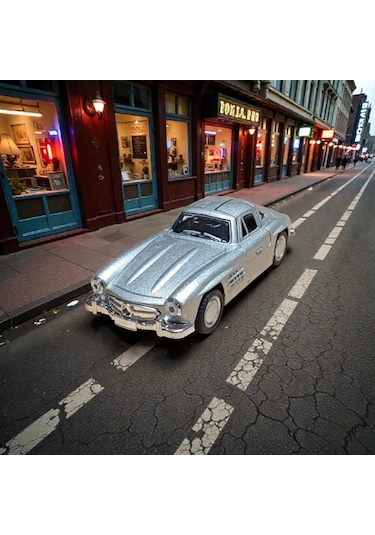 Mercedes-benz 300 Sl Gri Metal Çek Bırak Model Araba Diğer
