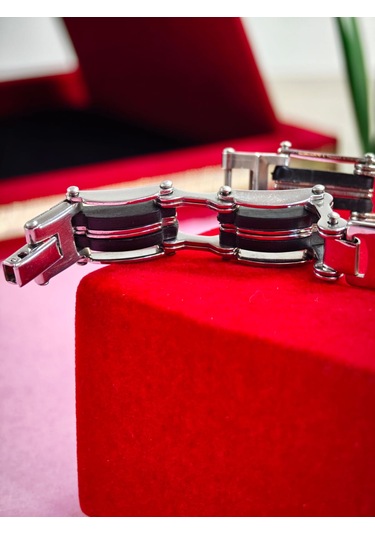 Çelik Derili Bileklik Kişiye Özel İsimli Paslanmaz Derili Çelik İsimli Bileklik 316 L Çelik Altın - Pembe