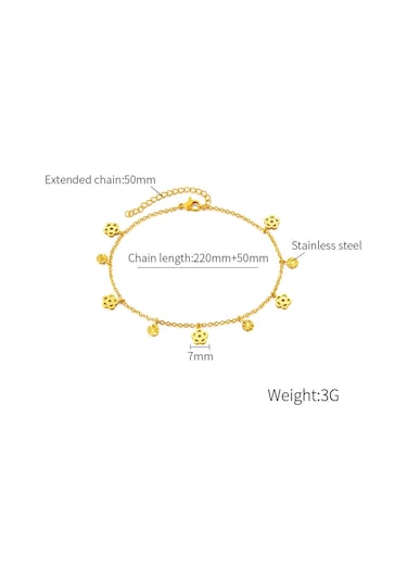 Sones Opk Gz196 Paslanmaz Çelik İskelet Çiçek Bileklik Altın
