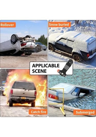 Elmpaly Yeşil Araç Emniyet Çekici Cam Kırıcı Emniyet Kemeri Kesici Acil Kaçış Çekiç