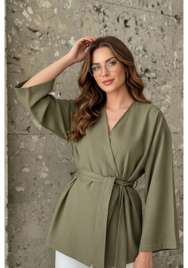 Kadın Kuşaklı Kimono 1177 Haki