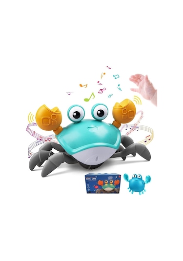 Emeklemeye Yardımcı Sensörlü Yengeç Şarjlı Oyuncak Mega Yengeç - Mavi Yengeç