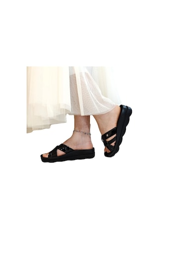 Pierre Cardin 7485 Siyah Rugan Bayan Terlik Siyah