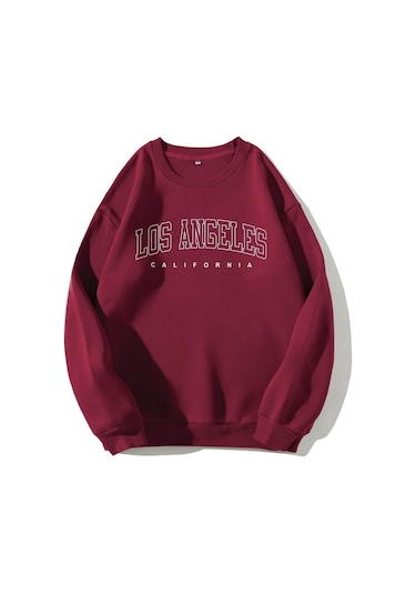 Kadın Bordo Los Angeles Sweatshirt Bordo