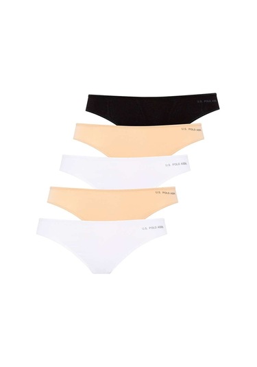 U.S. Polo Assn. Kadın 5 Li Kıl Lastikli Slip Çok Renkli 67006 Ten Rengi
