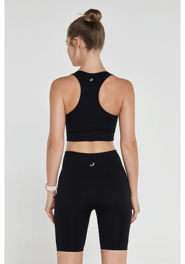 Jerf Gela Çift Katlı Kompress Sport Bra Siyah