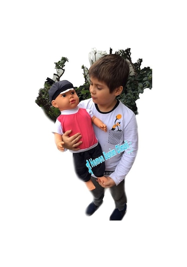 Mira Büyük Boy Türkçe Konuşan Et Bebek Elbiseli 60 Cm Videolu Beyaz-Saçlı Etbebek