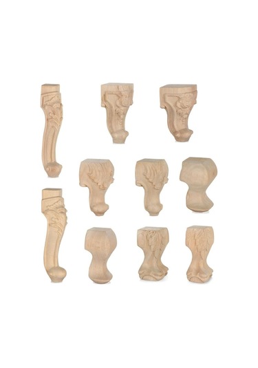 Dekorasyon El Sanatları Masif Mobilya Ayak Bacaklar Dolap Koltuk Ayakları Ahşap Oyma 25x6cm Style 5