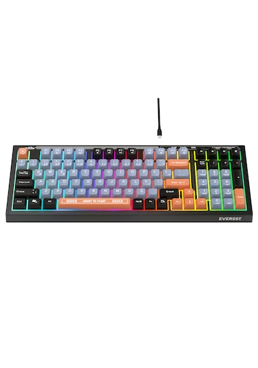 Everest KB-98 Silent Sessiz Rainbow Q Membrane Klavye