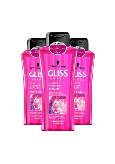 Gliss Supreme Length Şampuan 400 ml X3
