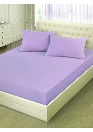 Lionas Lastiksiz Çift Kişilik Çarşaf Takımı 220x240 Çarşaf + 2 Yastık Kılıfı Lila