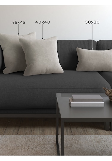 Br Demor Home Soft Series Badem Ezmesi Rengi Kırlent, Yastık Kılıfı Badem Ezmesi Rengi