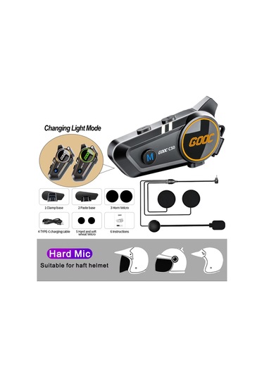 3d Surround Ağır Bas Motosiklet Kask Kulaklık Stereo Bluetooth Eller Serbest Hard Tube Mic