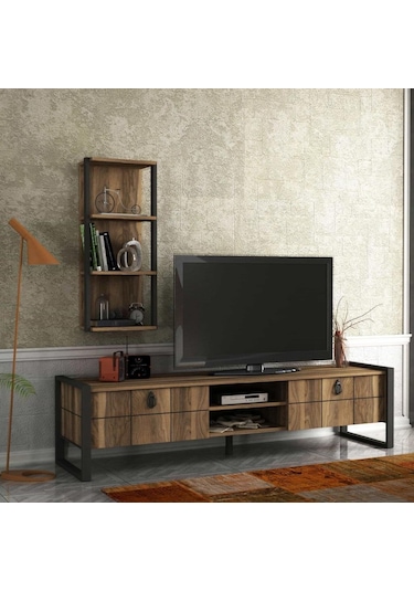 Dekorister Exclusive Lost Metal Tv Ünitesi Ceviz