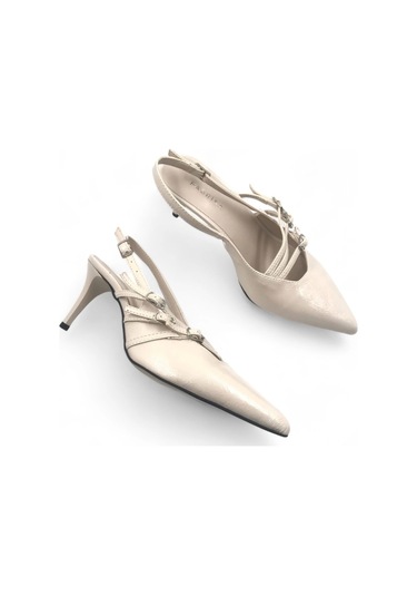 Claus Bej Sivri Burun Stiletto Topuklu Ayakkabı Bej