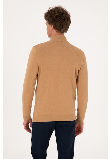 U.s. Polo Assn. Erkek Camel Melanj Hırka Triko 50288871-vr122 Camel Melanj