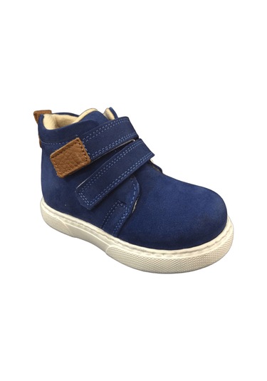 Ortopedikal1001 Ridente Mavi Süet Bebe Erkek Çocuk Bot % 100 Deri Cırtlı Mavi