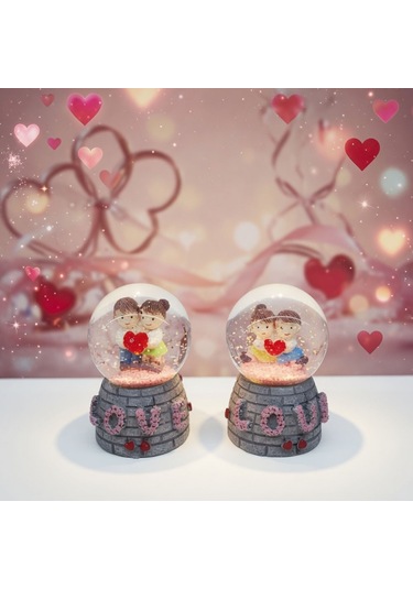 Love Tasarımlı Işıklı Mini Kar Küresi