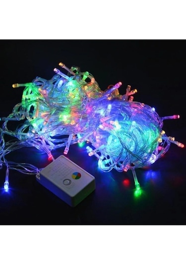 50 Ledli 5 Metre Üç Renk 8 Farklı Fonksiyonlu Fişli Led, Dekor Lambası - Rgb