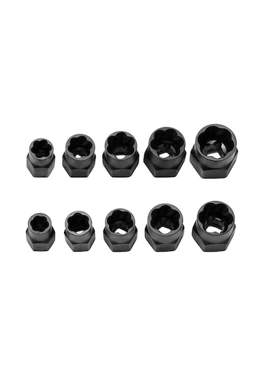 Pazly 10 Parça Dayanıklı Cıvata Somun Sökücü Takımı - Hasarlı Vida Ve Civatalar İçin