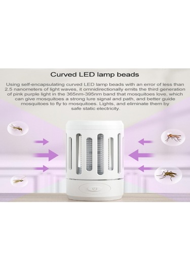 Tenfowee Usb Şarjlı Dışarı/içeri Kullanım Uv Işıklı Elektrikli Kovucu+el Feneri 2'li Fonksiyonlu Beyaz Kovucu Lambası