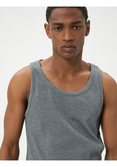 Koton Basic Atlet Yuvarlak Yaka Pamuk Karışımlı Gri 4sam30007mk Gri