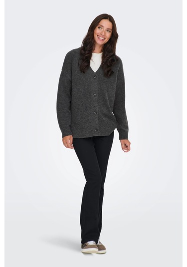 Only Kadın Onlhouston V Yaka Uzun Kollu Yünlü Hırka 15353192 Antrasit Antrasit