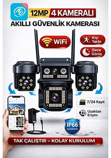 O-kam Ok-202plusw 4 Lens Wi Fi Kamera Adaptörlü