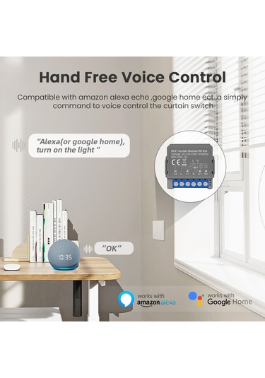 Aubyhe Tuya Wifi Akıllı Perde Açma/kapama Kontrolcü Rf433 Radyo Frekanslı Modül Ac100-240v, 3a Tuya Wifi