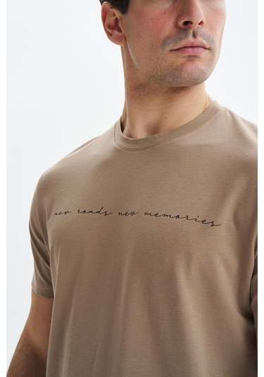 Arma Erkek Regular Fit Yazı Baskılı Süprem Bisiklet Yaka Tişört Y29344472702 Gri-bej G8 Gri