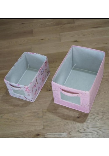 Onikiden Baby 2 Li Pencereli Düzenleyici Kutu, Çok Amaçlı Bebek Bakım Organizer Kutu 2 Li Set Pembe Beyaz - Pembe