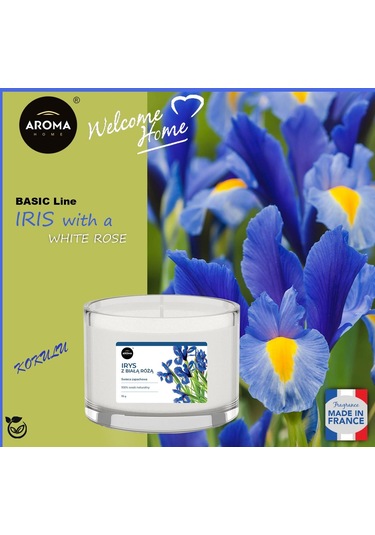 Aroma Basic Line Kokulu Mum Iris With A White Rose 115 G