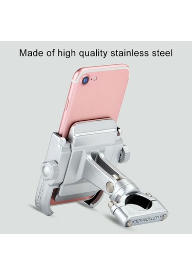 Motosiklet Gidon Alüminyum Alaşımlı Telefon Braketi, 4-6 İnç Cihaz İçin Uygun Siyah Siyah