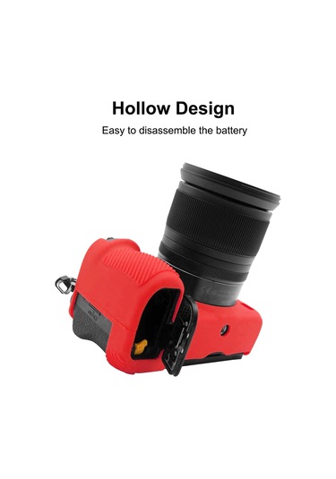 Nikon Z6 Iı İçin Puluz Yumuşak Silikon Koruyucu Kılıf Kırmızı Kırmızı
