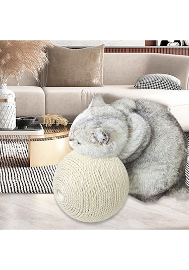 Suntek Sisal Kedi Yakalama Topu Kapalı Kediler Oyuncak Beyaz