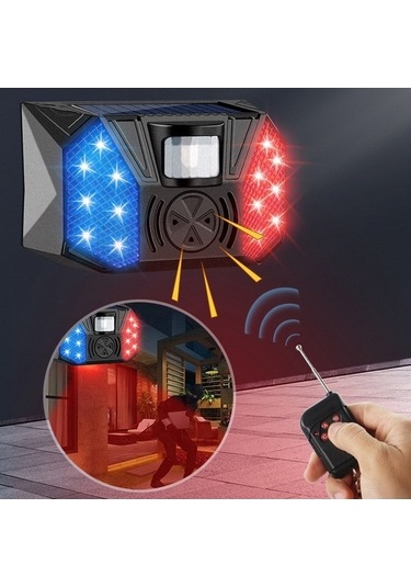 Pazly Cbtx Bahçe Aydınlatma Rc-711 Güneş Enerjili Açık Meyve Bahçesi Balık Göleti Hırsızlık Alarmsızlık Siyah