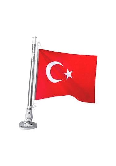 Tekne 40 CM Bayrak Direği Katlanır ve 20 x 30 CM Türk Bayrağı