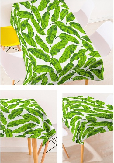 Suntek Tropikal Bitki Baskılı Masa Örtüsü Çiçek Kare-13