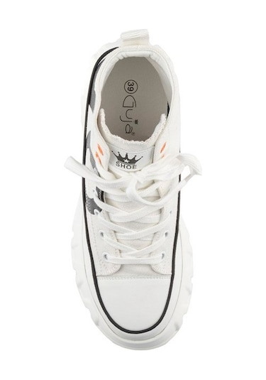 Guja 23k312-1 Kadın Kalın Taban Boğazlı Sneakers Ayakkabı Beyaz