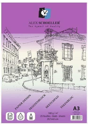 Alex Schoeller A3 29.7x42 Cm 25 Sayfa Eskiz Defteri Alx-1587