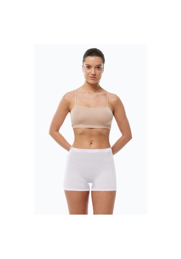 Malabadi Kadın Beyaz İz Yapmayan Modal Yüksek Bel Boxer 108 Beyaz