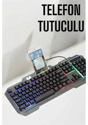 Klavyesi Q Klavye Rgb Işıklı Mouse Hediyeli